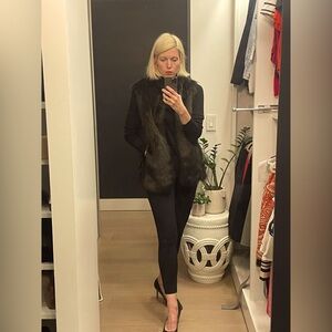 Espresso faux fur vest